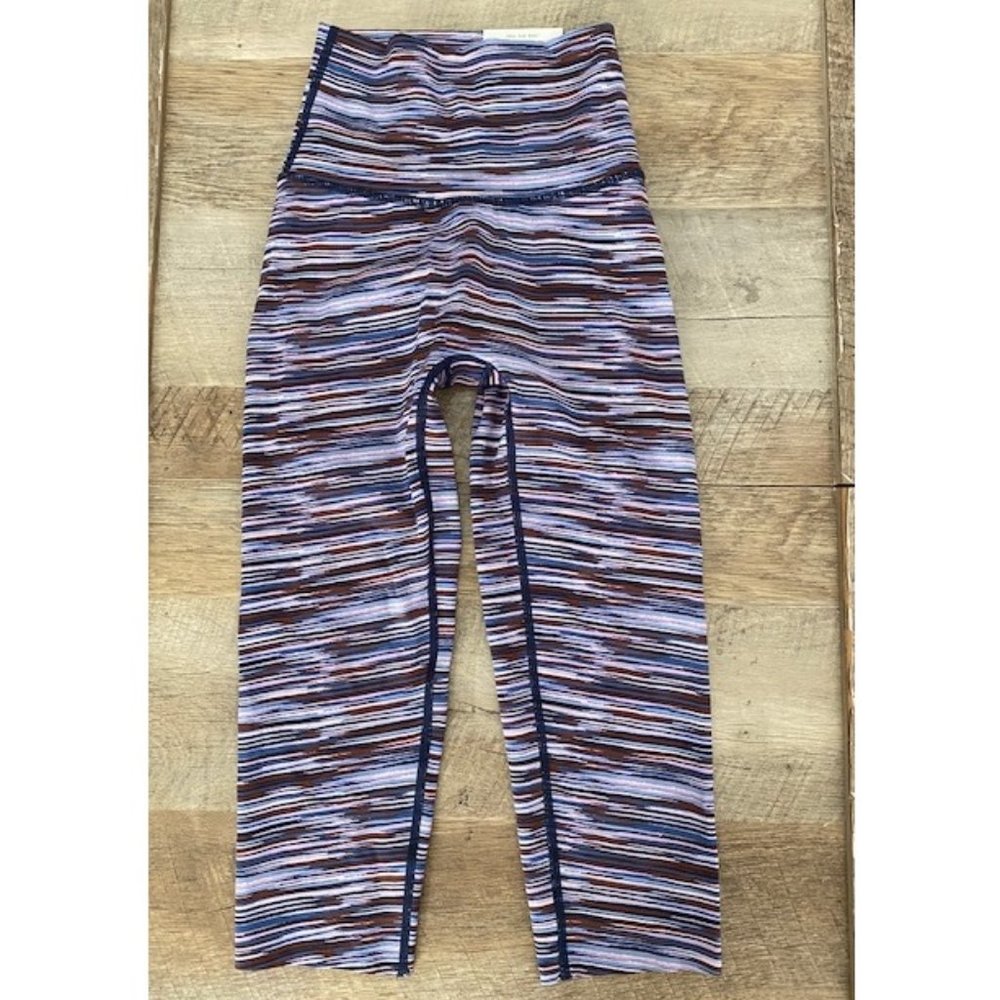 NWT Aerie Chill Play Move Crop Leggings, XXS, Purple Stripe
